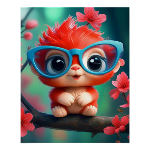 Póster Personalizado Rosa Panda En La Rama