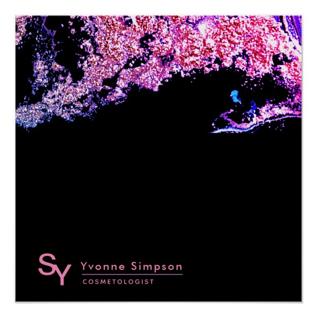 POSTER personalizado RÓTULO morado rosado negro mo (Anverso)