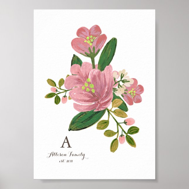 Póster Personalizado | Rubor Bouquet Art Print 5x7 (Frente)