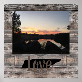 Póster PERSONALIZADO rústico TENNESSEE AMOR en guión |