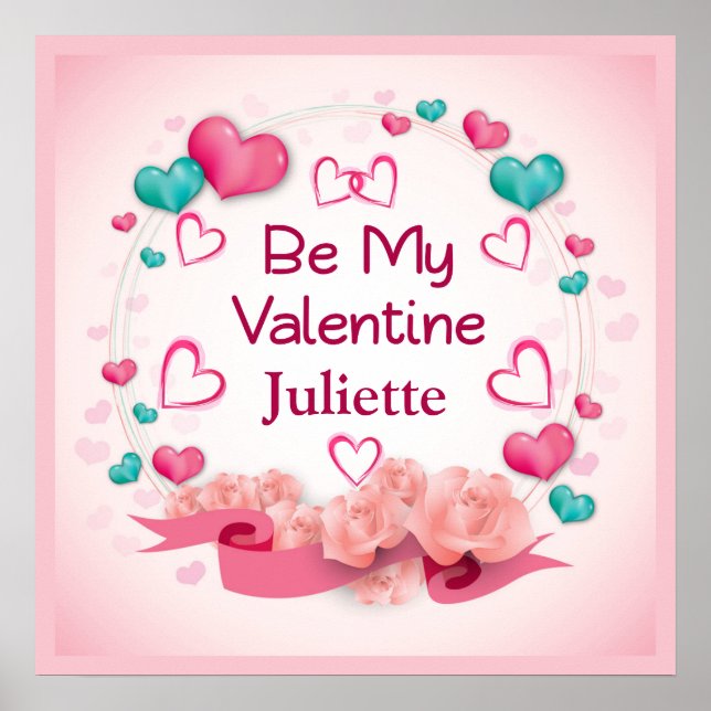 Póster Personalizado Sé Mi San Valentín (Frente)