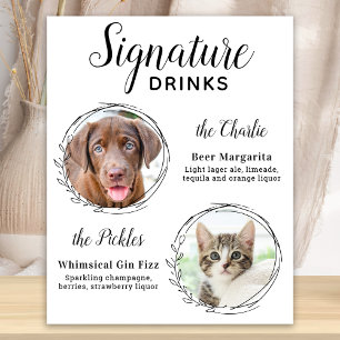 Póster Personalizado Signature Bebe Perro Bar Mascota Fot