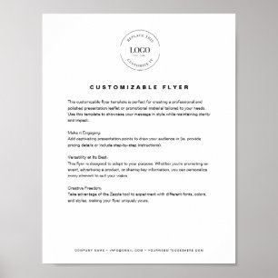 Póster Personalizado simple del sitio web de texto del lo