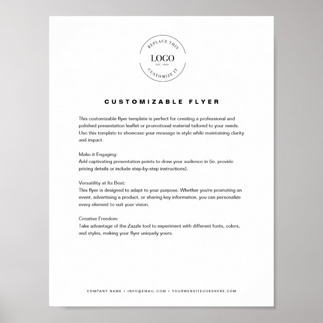 Póster Personalizado simple del sitio web de texto del lo (Frente)