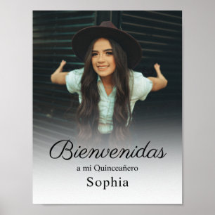 Póster Personalizado simple Quinceanera Foto Poster de bi