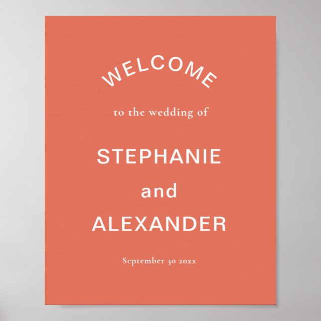 Póster Personalizado simple Terracota Bienvenidos al Post (Frente)