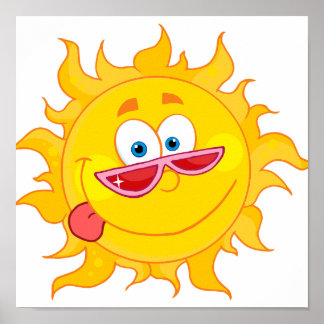Póster personalizado solar feliz y tonta usando sombras