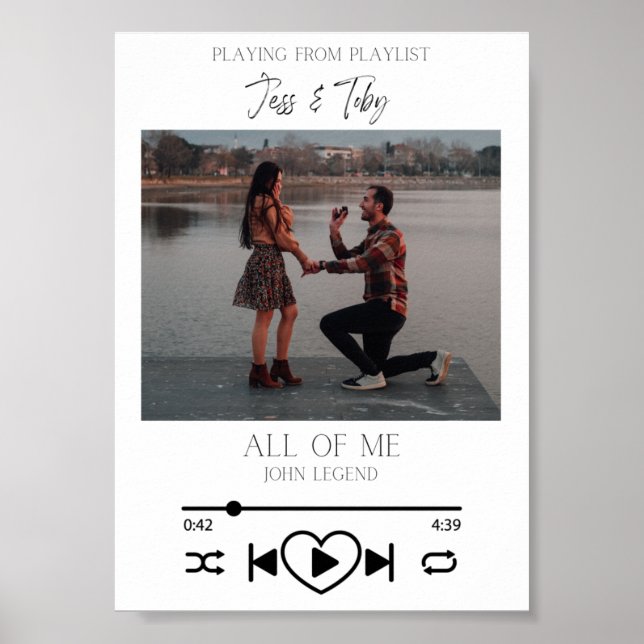 Póster Personalizado Spotify Music Photo Aniversario Impr (Frente)