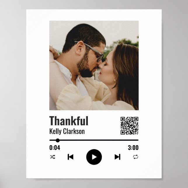 Póster Personalizado Spotify Pareja Fotos Aniversario de  (Frente)