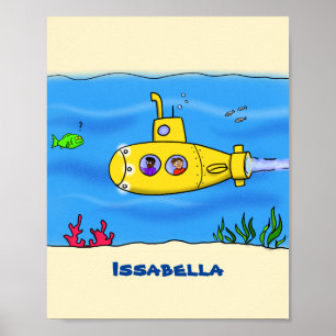 Póster Personalizado submarino feliz