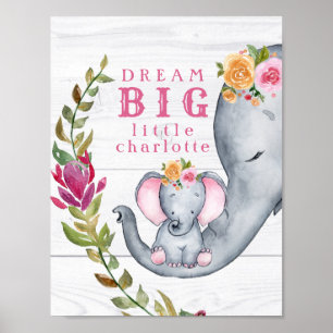 Póster Personalizado Sueño Grande Un Elefante Pequeño Ros