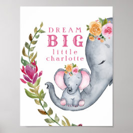 Póster Personalizado Sueño Grande Un Elefante Pequeño Ros