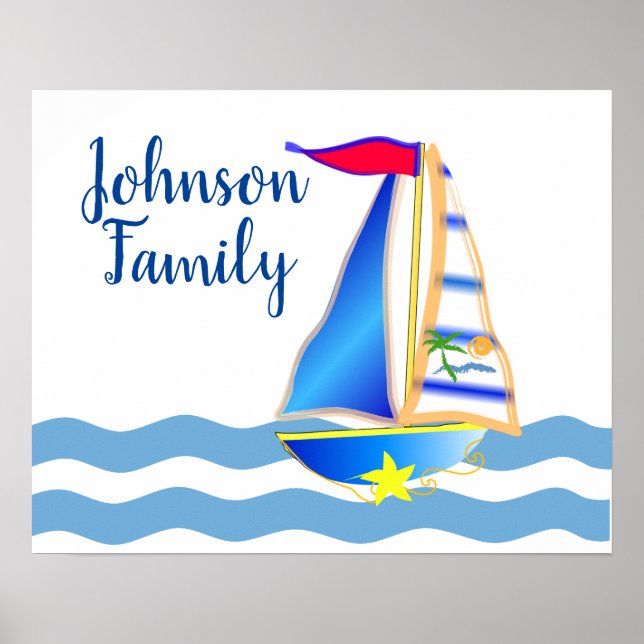 Póster Personalizado Sunny Sailing Day (Frente)