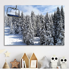 Póster Personalizado Sunny Snowy Mountain