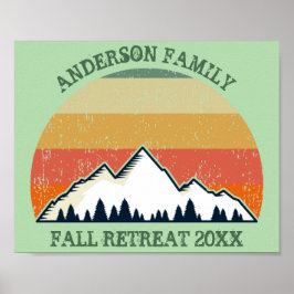 Póster Personalizado Sunset Fall Retreat Mountain Senking