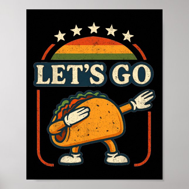 Póster Personalizado Tariff Taco Dab Artwork Retro Sunset (Frente)