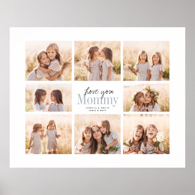 Póster Personalizado Te Ama Mamá Día de la Madre Collage  (Frente)