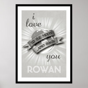 Póster Personalizado Te Amo Hasta La Luna Y De Reg
