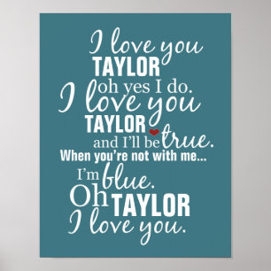 Póster Personalizado Te Amo Poster Canción