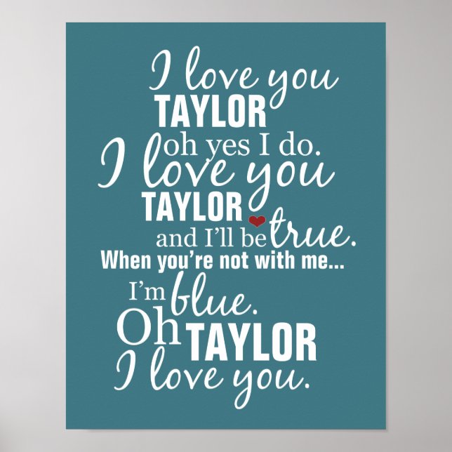 Póster Personalizado Te Amo Poster Canción (Frente)