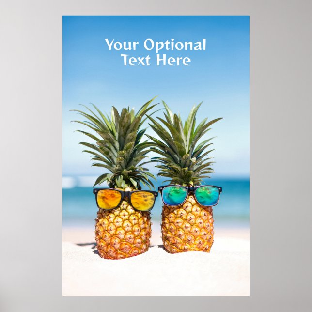 Póster Personalizado Text Beach Pineapples (Frente)