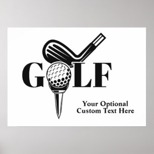 Póster Personalizado Text Golf