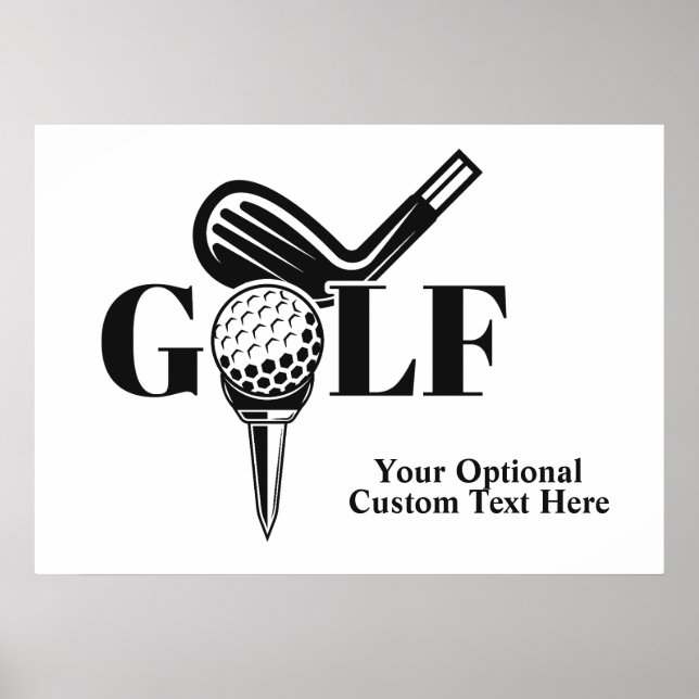 Póster Personalizado Text Golf (Frente)