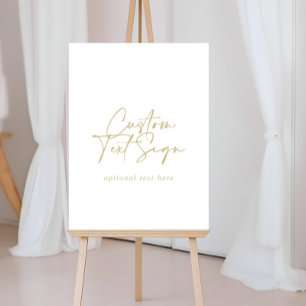 Póster Personalizado Texto Caligrafía Oro Rótulo elegante