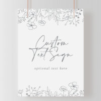 Personalizado Texto caligrafía Rótulo de flores si