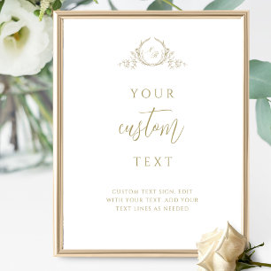 Póster Personalizado Texto Champagne Script Monograma Rót