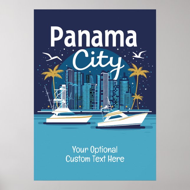Póster Personalizado Texto Ciudad de Panamá (Frente)