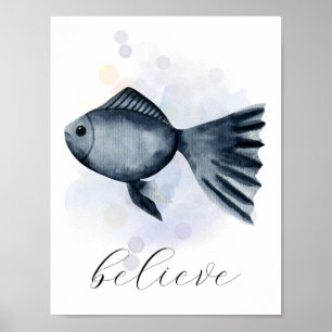 Póster Personalizado Texto Color de la agua Estilo Océano