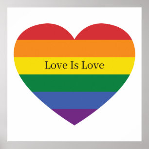 Póster Personalizado Texto Corazón arcoiris