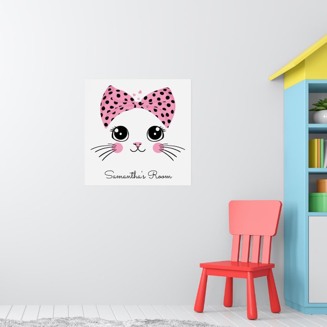Póster Personalizado Texto Cortar cara de gato (Guardería 1)
