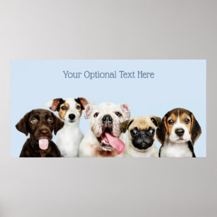 Póster Personalizado texto Cute Puppies