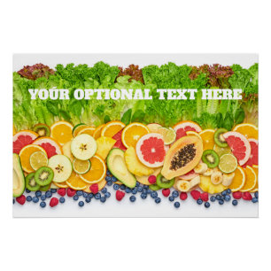 Póster Personalizado Texto Frutos tropicales