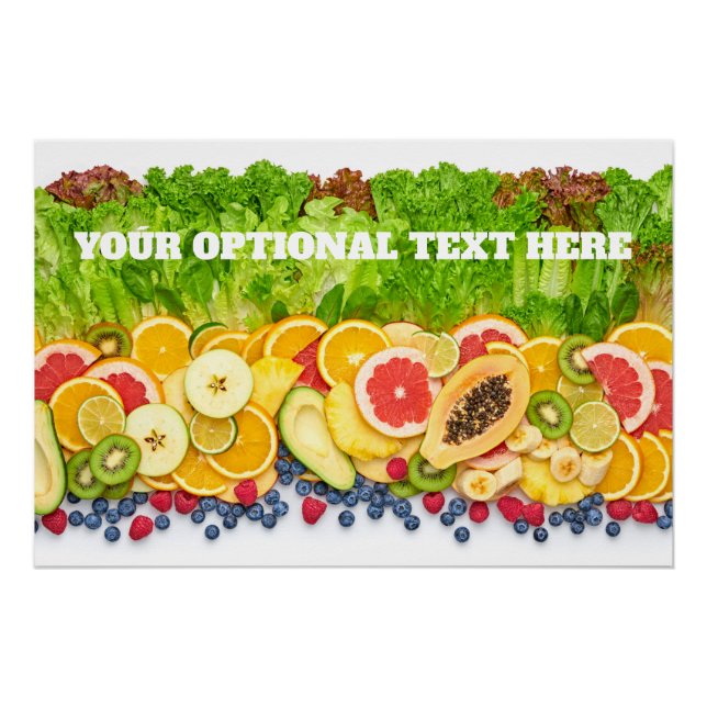 Póster Personalizado Texto Frutos tropicales (Anverso)