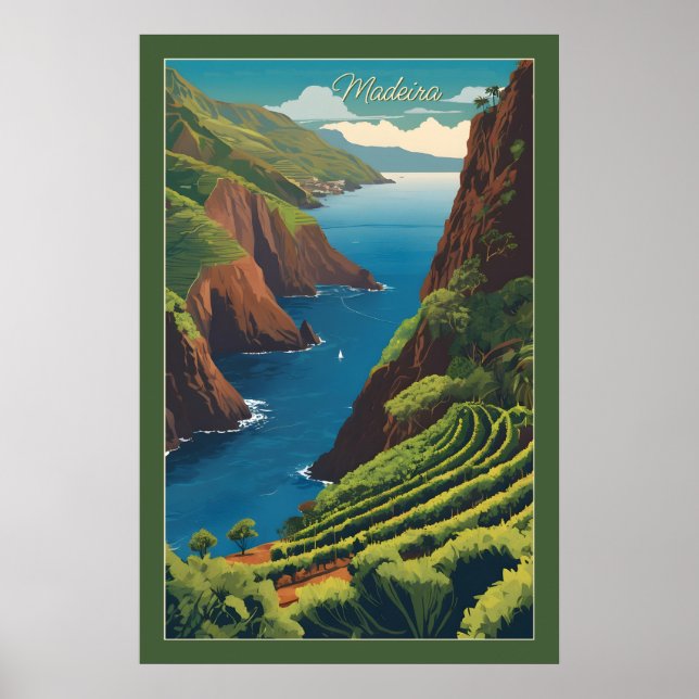 Póster Personalizado Texto Madeira Portugal (Frente)