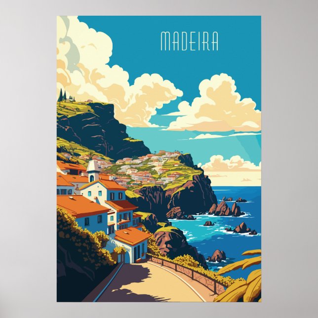 Póster Personalizado Texto Madeira Portugal (Frente)