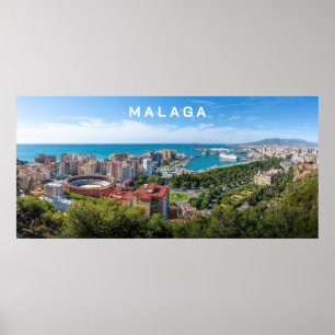 Póster Personalizado Texto Málaga España Areal Fotografía