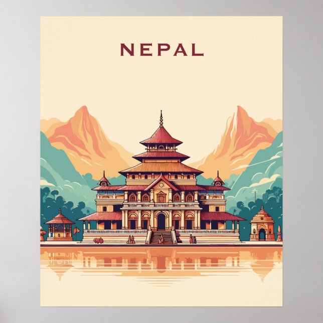 Póster Personalizado Texto Nepal (Frente)