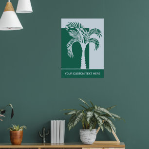 Póster Personalizado Texto Palm Tree tropical