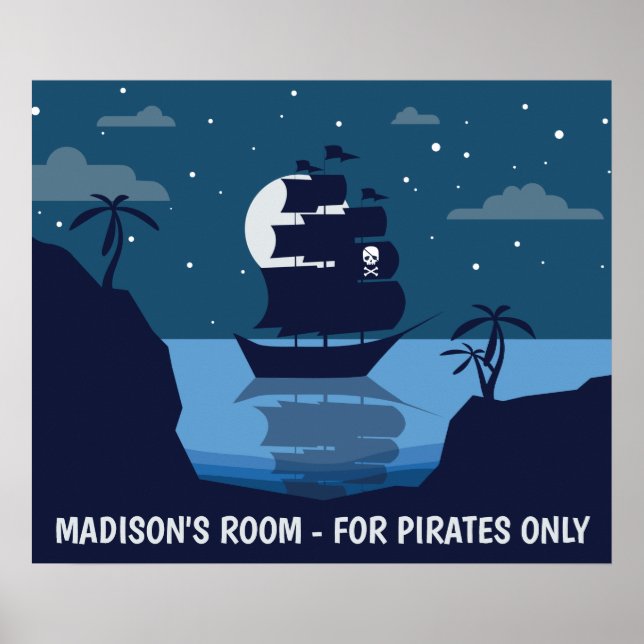 Póster Personalizado texto poster de Barco pirata (Frente)
