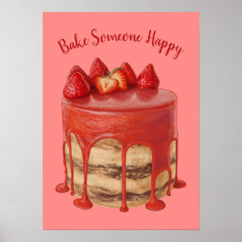 Póster Personalizado texto poster de Ilustracion de tarta