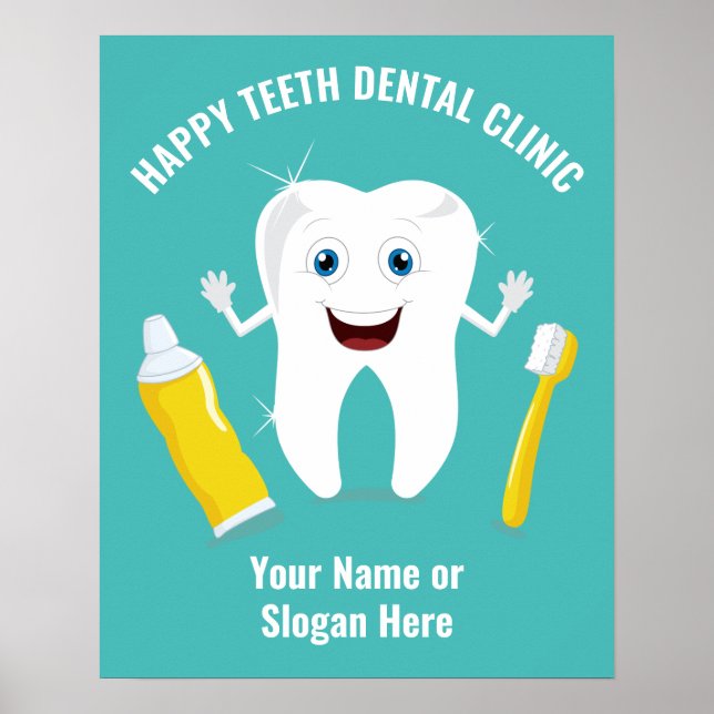 Póster Personalizado texto poster dental (Frente)