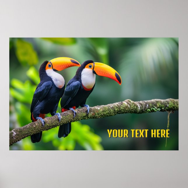 Póster Personalizado Texto Toucanes tropicales (Frente)