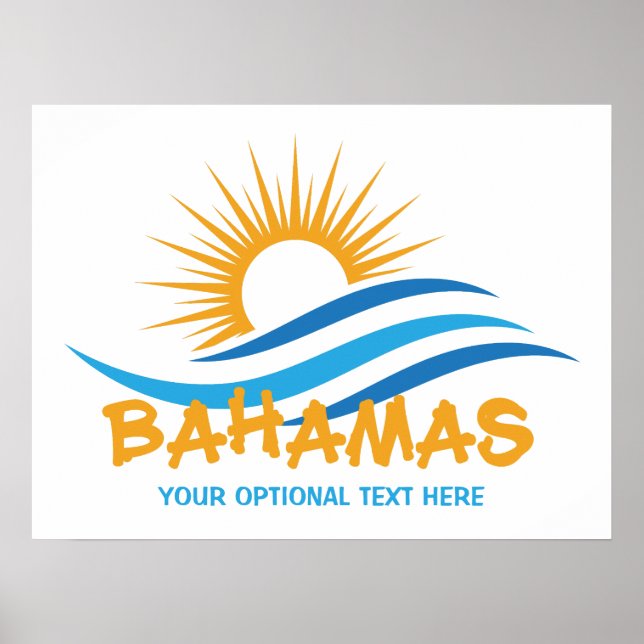Póster Personalizado Textos Bahamas (Frente)