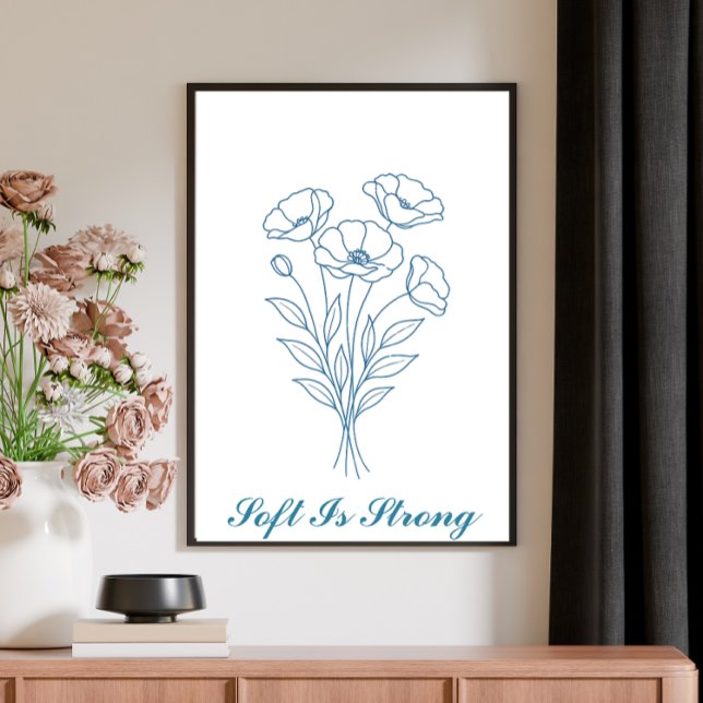 Póster Personalizado Textos Blue Poppy Línea Botánica Pos (Subido por el creador)