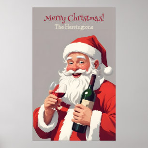 Póster Personalizado Textos Divertidos borrachos Santa