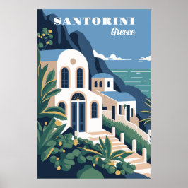 Póster Personalizado Textos Santorini Grecia